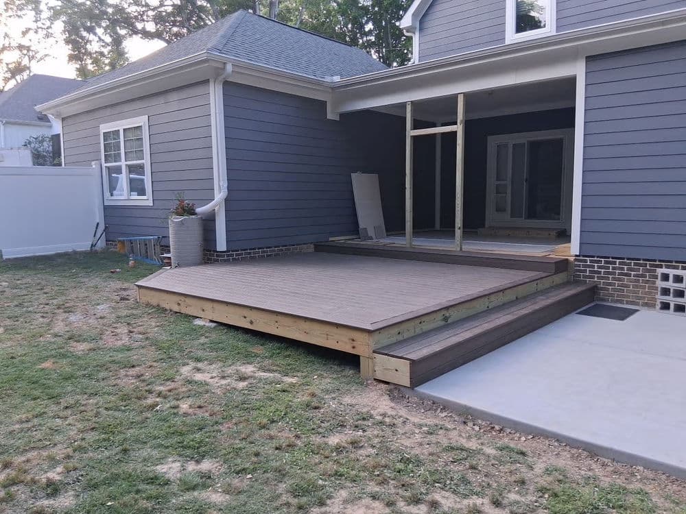 Gallery photos for 16x16 Trex Deck Build With Concrete Patio in Simpsonville: Image #3