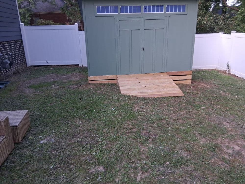 Gallery photos for 16x16 Trex Deck Build With Concrete Patio in Simpsonville: Image #2