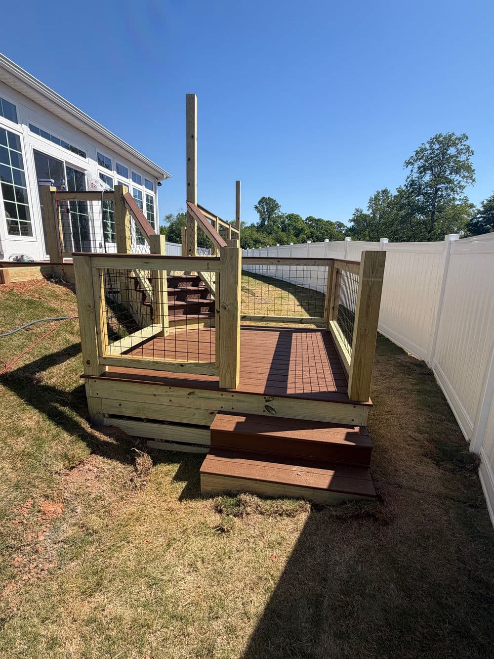 Gallery photos for Multi-Level Deck Build Turns Steep Easley SC Backyard Into Two Hangout Zones: Image #1