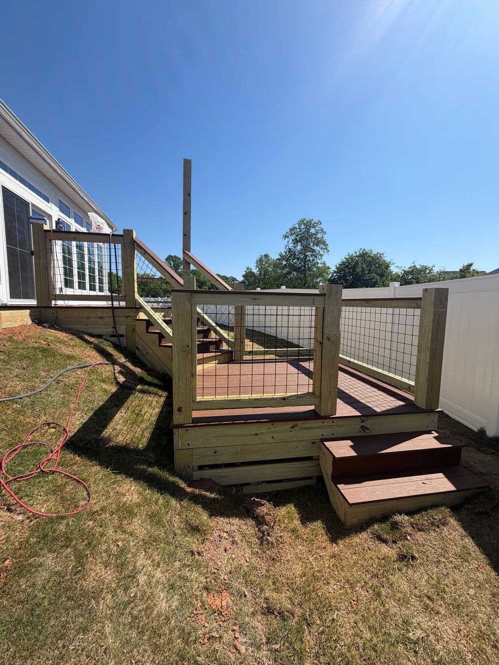 Gallery photos for Multi-Level Deck Build Turns Steep Easley SC Backyard Into Two Hangout Zones: Image #2