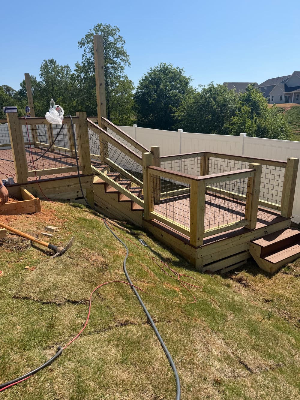 Gallery photos for Multi-Level Deck Build Turns Steep Easley SC Backyard Into Two Hangout Zones: Image #6