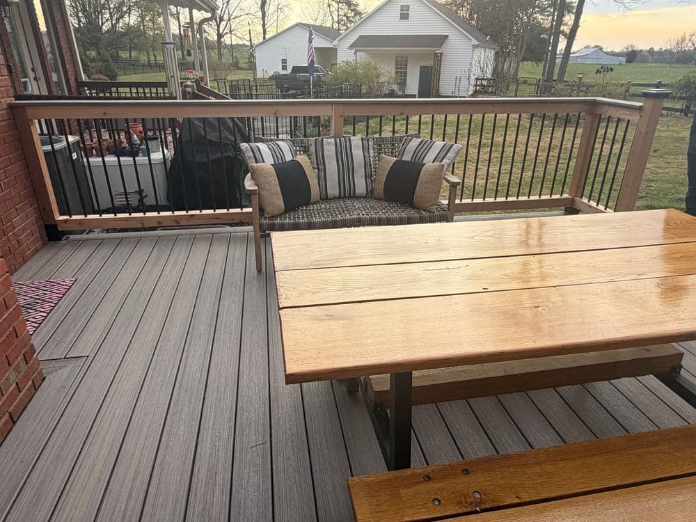 Gallery photos for Custom Deck with Trex and Cedar Railing Brings New Life to a Backyard: Image #1